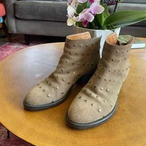 Florentini + Baker tan suede ankle booties